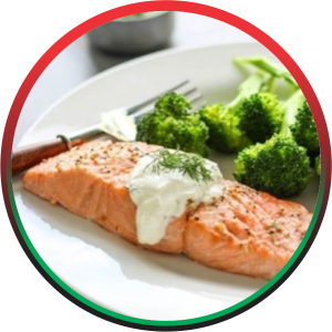 Pan grilled salmon