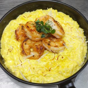 Saffron shrimp risotto